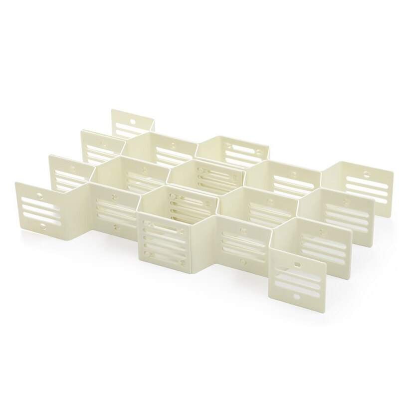 12 unids/set de cajón de la casa de nido de abeja organizador de almacenamiento tablero de partición para ropa interior calcetines red cajón compartimento: Blanco