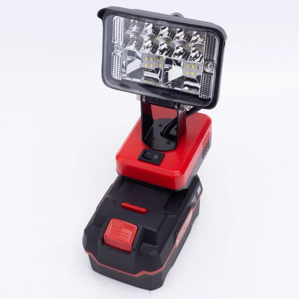 Luz de trabajo LED portátil para Lidl Parkside X20V TEAM Lámpara de camping alimentada por batería con puerto de carga USB tipo C (sin batería)
