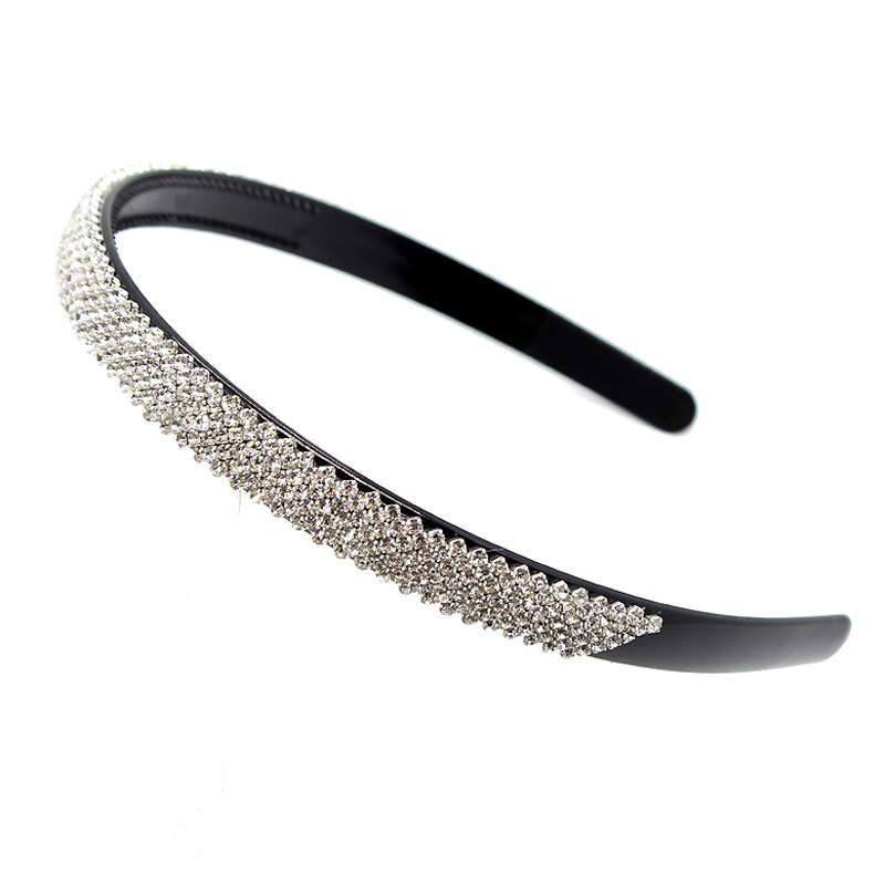 45mm Breite WunderschöNe Voll Kristall Königin Tiara Stirnband Diamant Hochzeit Kopfschmuck Strass Frauen gepolstert Haar Band Braut Schmuck: 15mm Breite Silber-