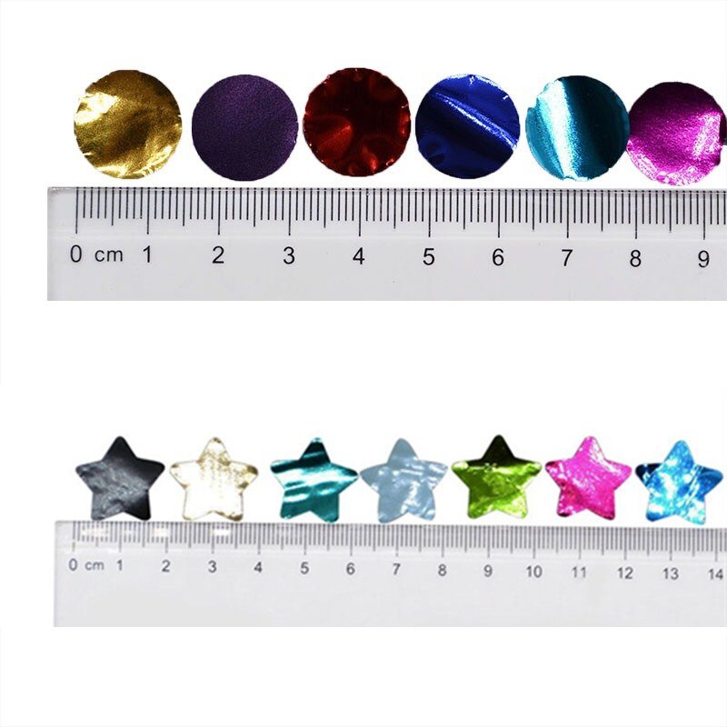 10g/ parti 1cm metallisk folie papir konfetti farverige styrofoam bolde runde stjerne fyld ballon konfetti bryllup fødselsdag dekoration