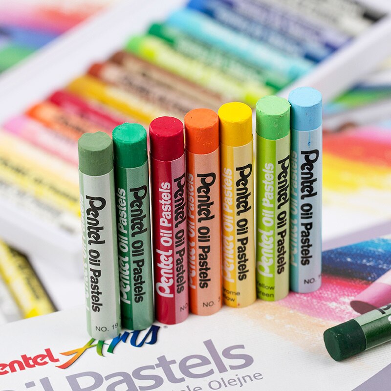 Japan Pentel PHN-16 Oil Pastels for Drawing Kids Painting Supplies Washable Color Crayons 16 Colors Set