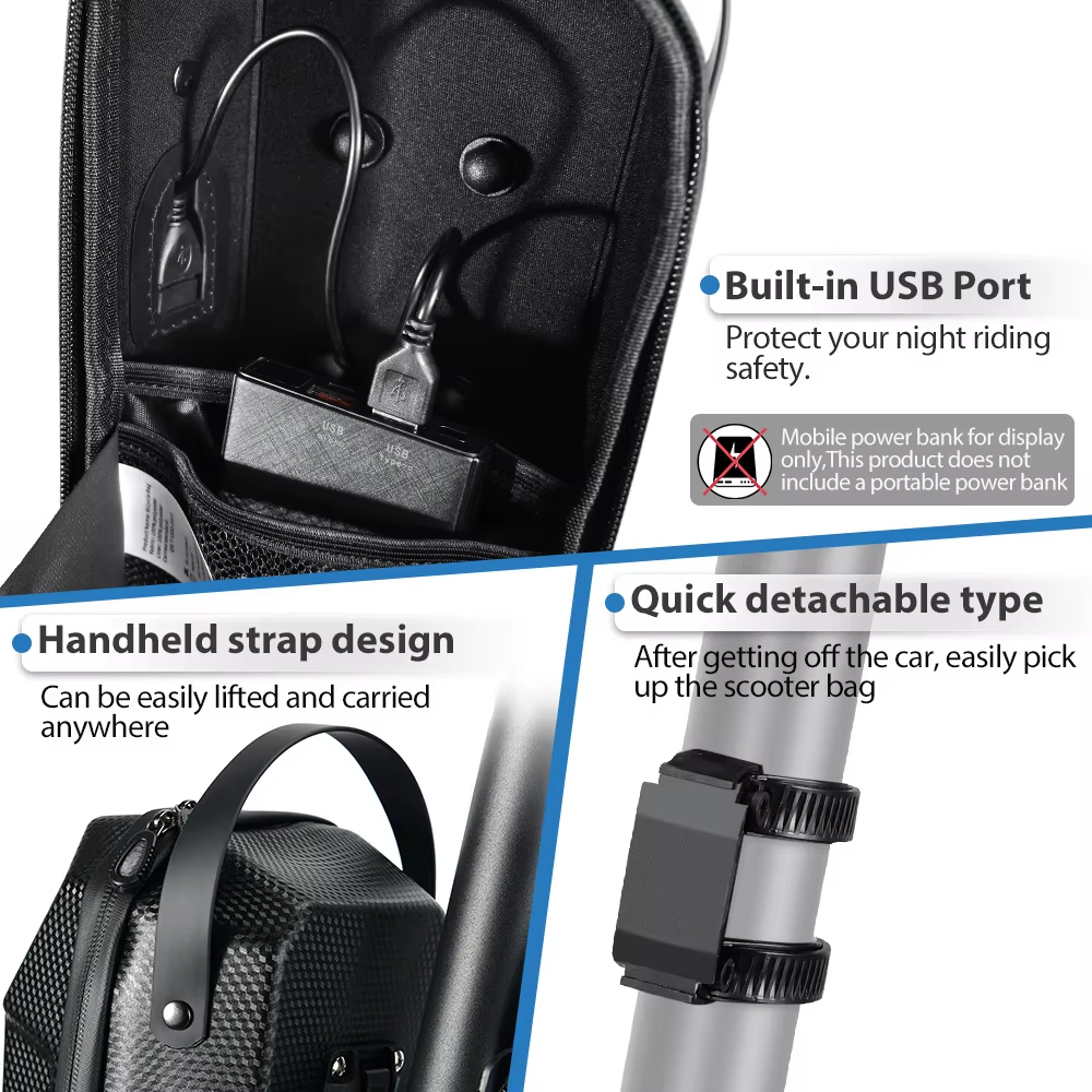 NEWBOLER 5L bolsa para patinete eléctrico accesorios bolsa para vehículo eléctrico con puerto USB impermeable Xiaomi Scooter bolsa frontal bolsa para bicicleta ﻿