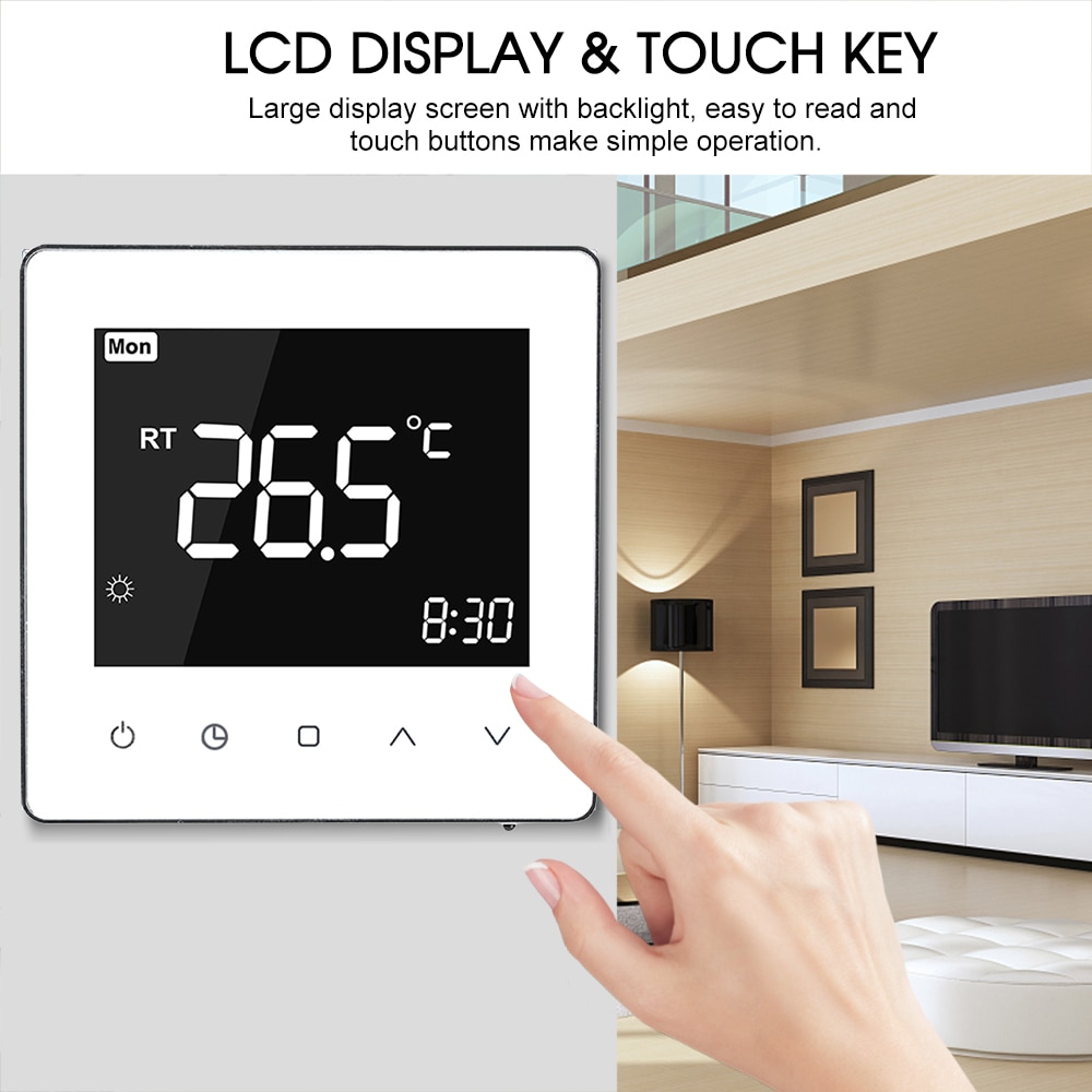 WiFi Smart Thermostat LCD Touch Screen Temperature Controller Programmable Home Thermostat for water/gas boiler electric heating
