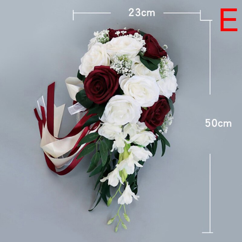 Tela Lovegrace + cinta ramo de rosas blancas flores para dama de honor pulsera accesorios de boda flor de mano nupcial: Verde oliva