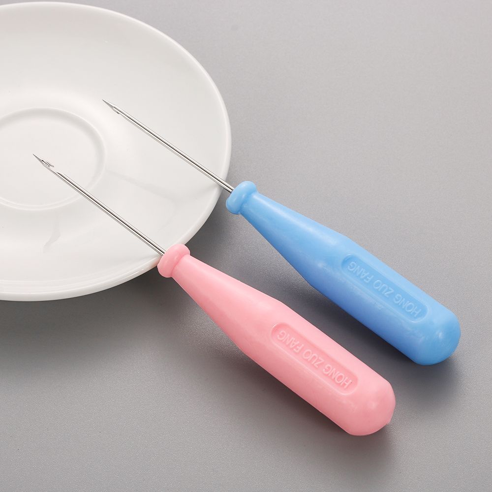 Staal Stitcher Naaien Priem Schoenen Tassen Gat Haak Diy Handgemaakte Lederen Gereedschap Plastic Handvat Kegel Naald Schoen Reparatie Naalden