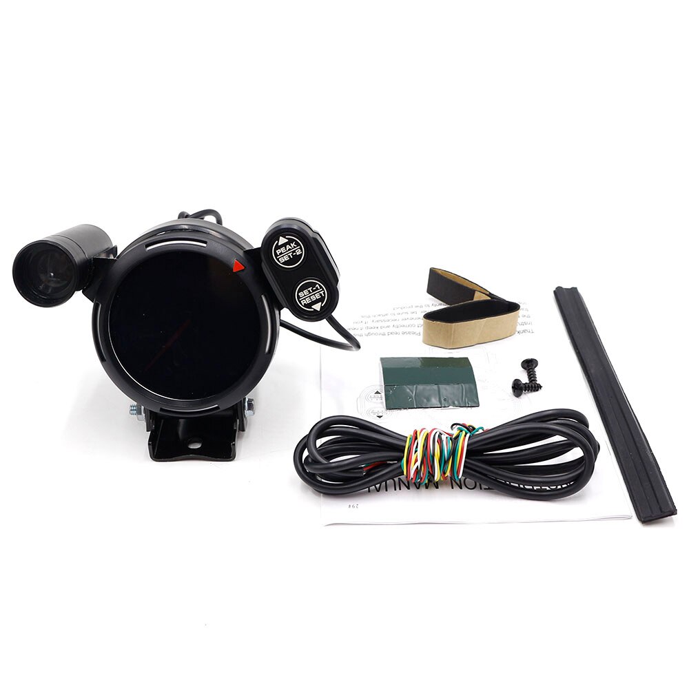 Tacómetro de 3,15 "y 80mm para coche de gasolina, 0 ~ 11 × 1000Rpm, Fondo de LED NEGRO de 7 colores para 4/6/8 cilindros, 12V