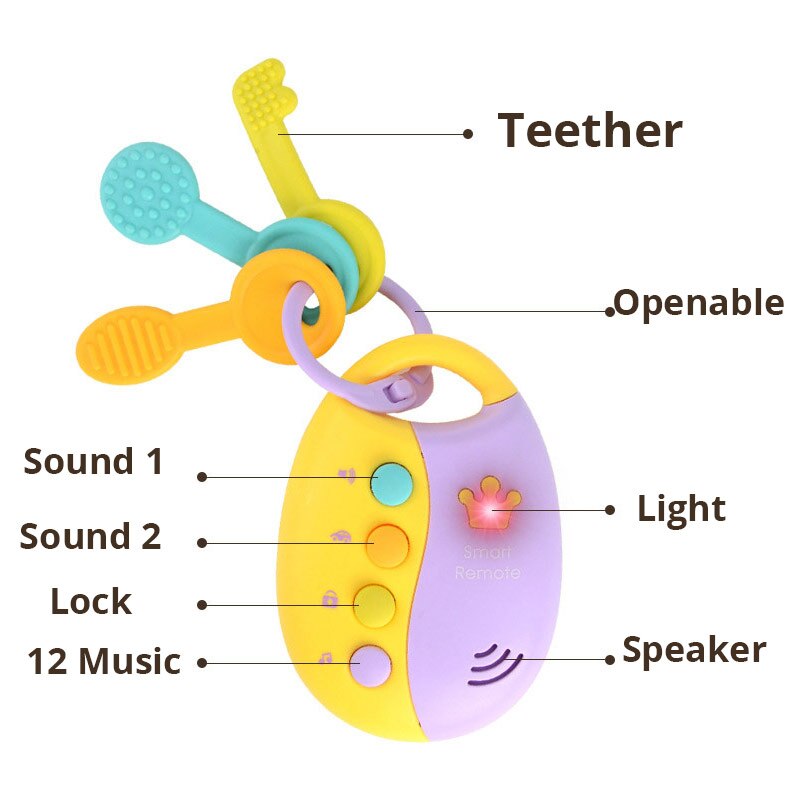 Baby Light & Muzikaal Speelgoed Met Bijtringen Set Sleutels Voor Een Auto Elektrische Speelgoed Voor Baby 2-4