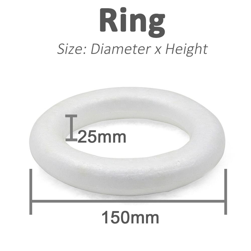 1Pc Round Foam Ring XMAS Polystyrene Styrofoam Foam Ring For Craft DIY Accessory Handmade Wedding Party Decorations Home Supplie: 15cm