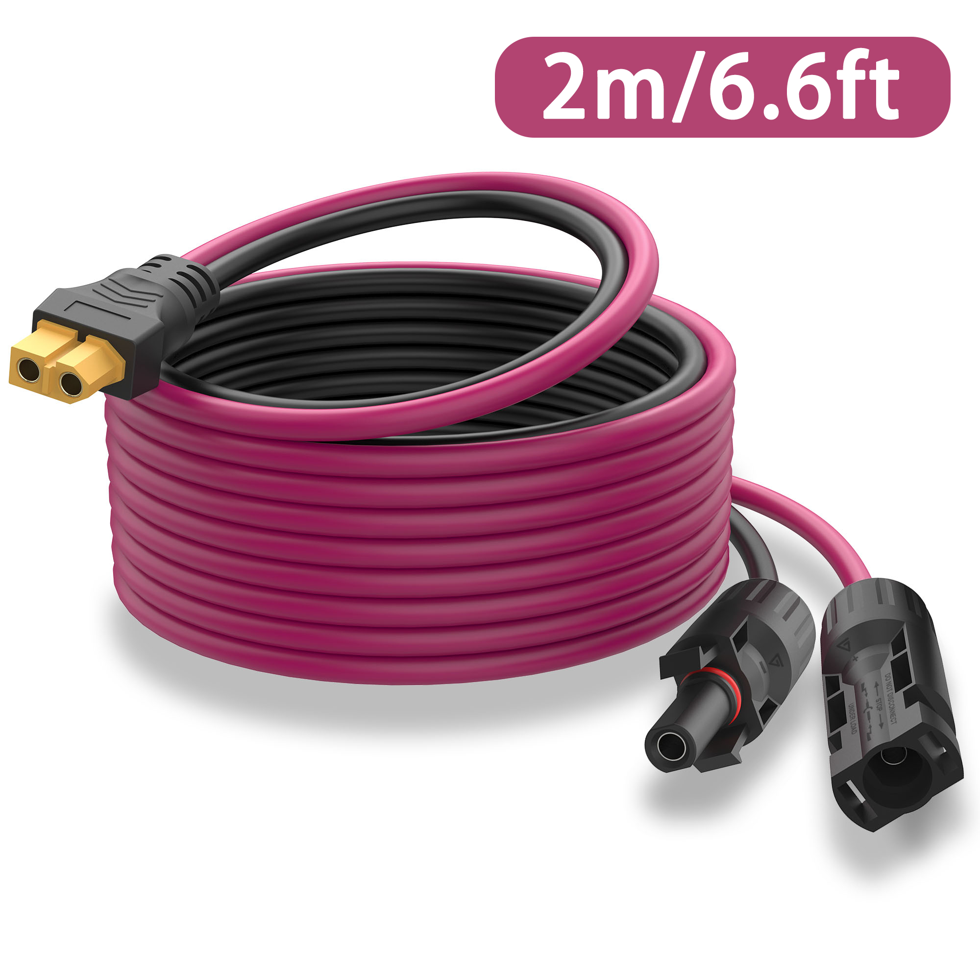 Cable de extensión Solar a XT60 12AWG 30A conector solar a cable adaptador XT60 adecuado para panel solar a central eléctrica portátil: Negro