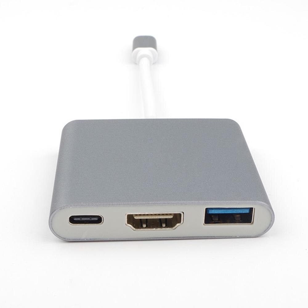 USB-C Hub 3-in-1 Adapter - HDMI 4K@60Hz, USB 3.1 Type-C to HDMI for Apple Macbook