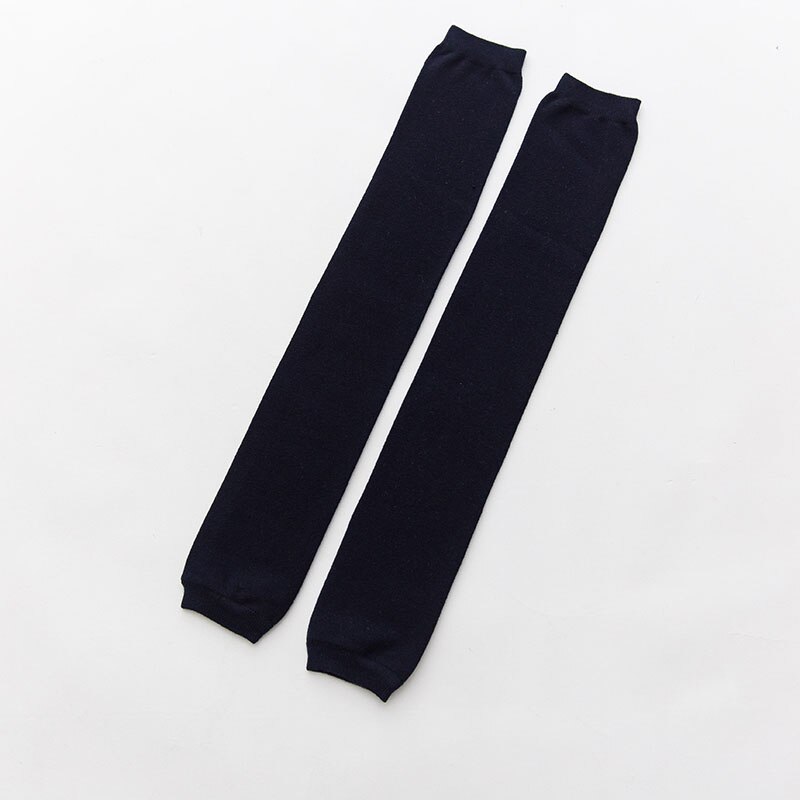 Jambières femmes hiver coton droit garder-genou Simple femmes all-match Style coréen Long au-dessus du genou femme: navy blue