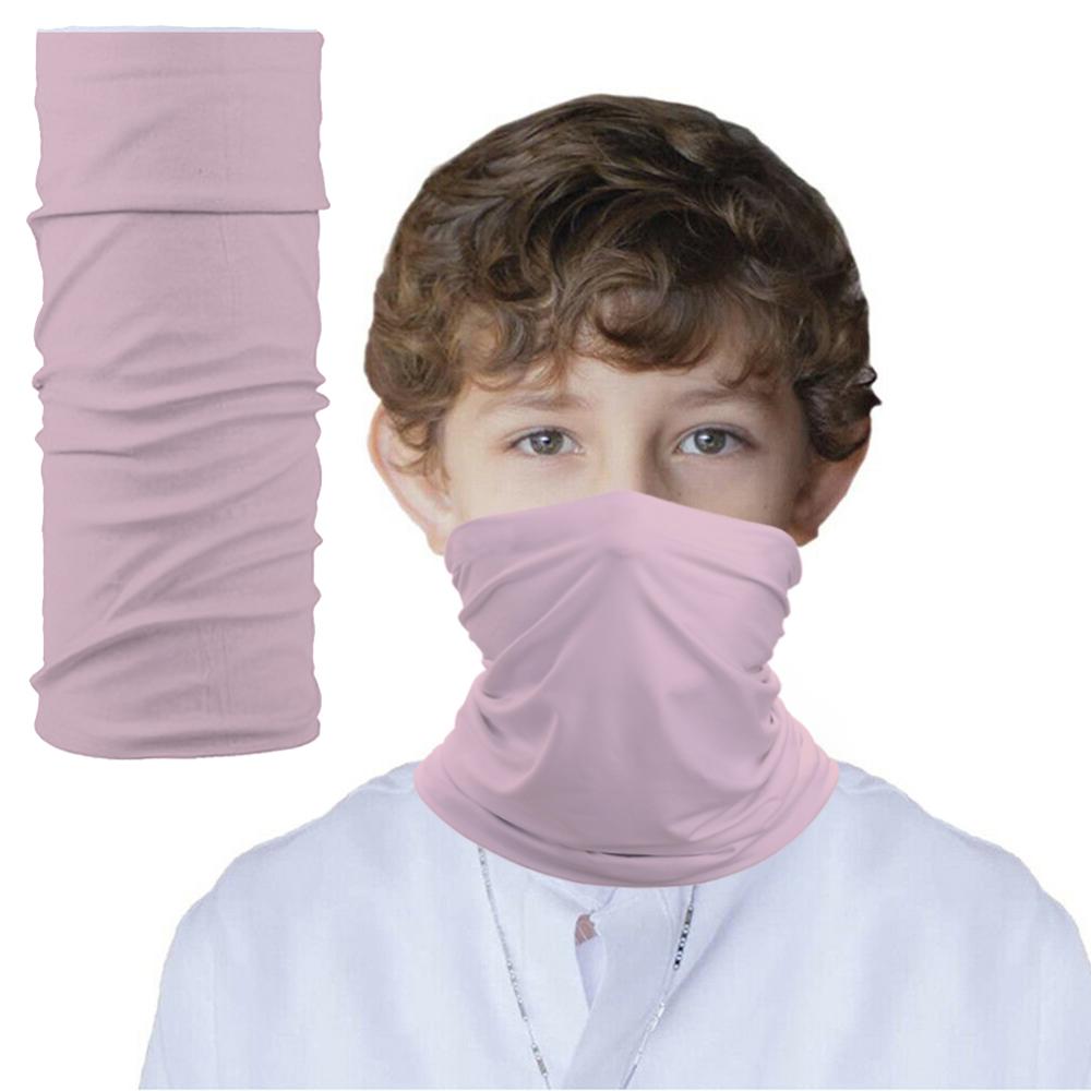 Multi Function Kids Scarf Snood Face Cover Neck Gaiter Bandana for Cycling Hiking Sport Outdoor, Washable and Reusable: pink