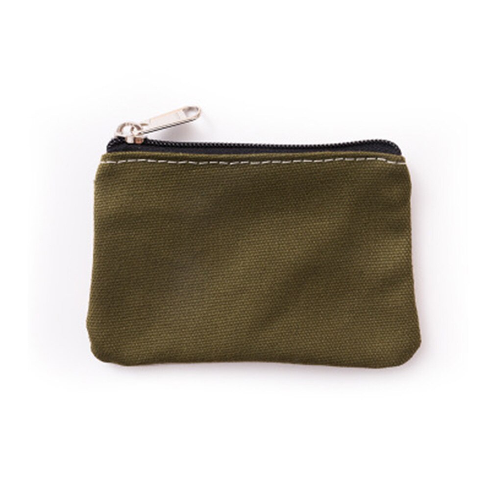 Small Canvas Zipper Pouches Cotton Cosmetic Bags Makeup Bags Cotton Canvas Coin Purse: ArmyGreen