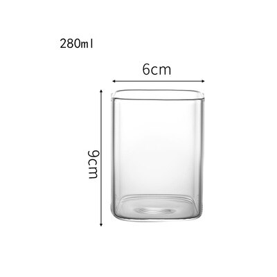 Highball Glasses Lead-Free Crystal Clear Glass Drinking Cups for Water Wine Beer Cocktails and Square Mini Dessert Cups: mini