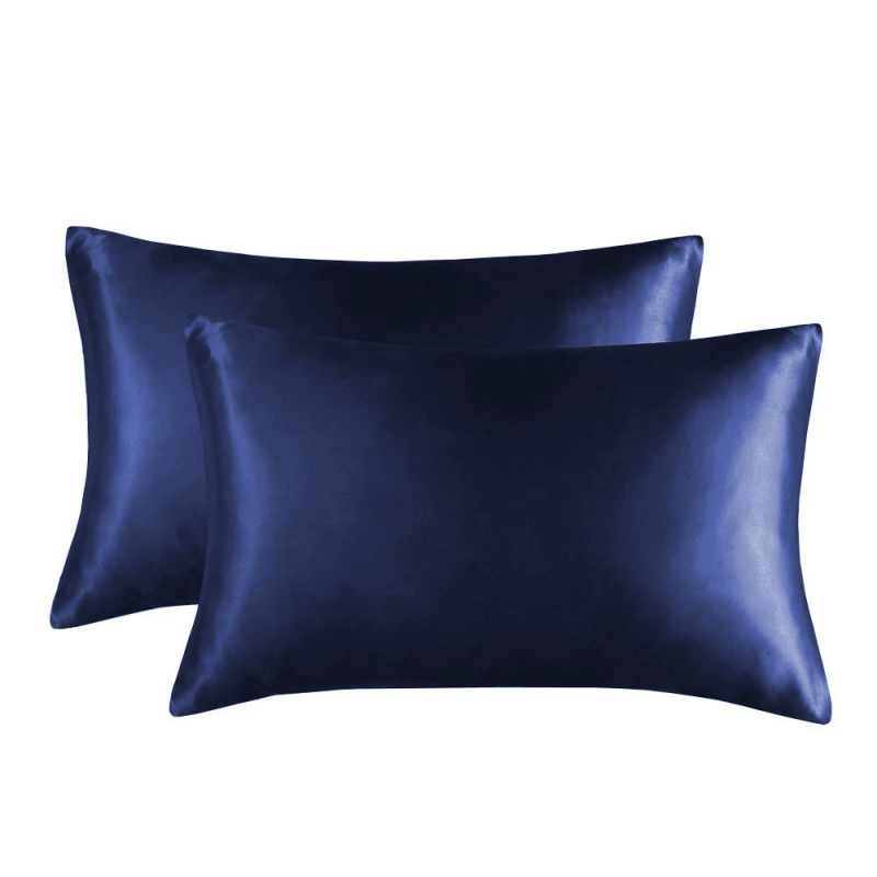 2Pcs/Set Satin Pillowcase Soft Breathable Smooth Cooling Pillow Covers for Sleeping Care Skin and Hair: USA Queen(20x30 inch) / Pink