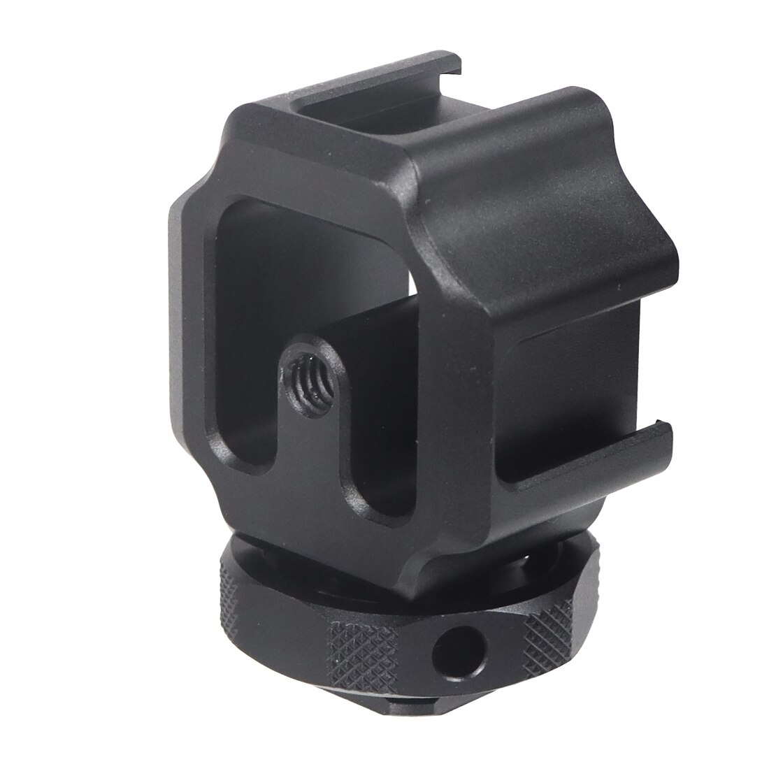 Triple cold shoe mount plate bar microphone stand video light extendable bracket for dji zhiyun smooth 4 feiyu vimble 2 osmo mobile: Red