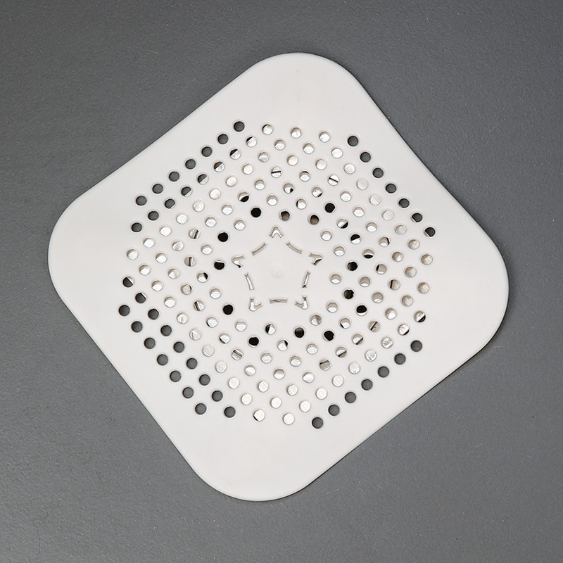 Colector de pelo para drenaje de suelo, tapón desodorante antibloqueo para ducha, almohadilla de silicona, filtro de tapón para fregadero, colador de alcantarillado, suministros de baño: Negro
