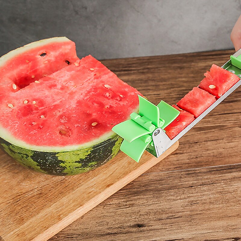 Trancheuse à pastèque en acier inoxydable, de moulin à vent, Gadgets de cuisine pour la maison, couper la salade de pastèque, trancheur de fruits, outils de déchiquetage