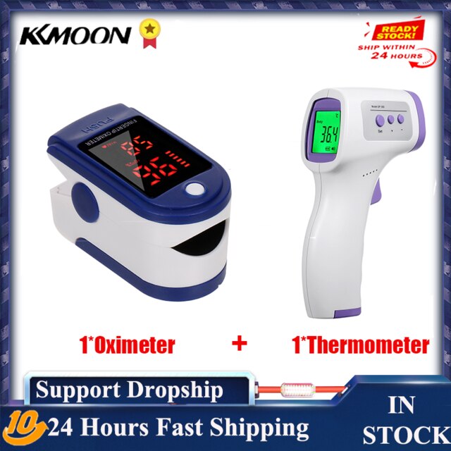 LCD Infrared Digital Forehead Thermometer Celsius And Fahrenheit Non-Contact Infrared Thermometer High Precision and Oximeter: Type 11