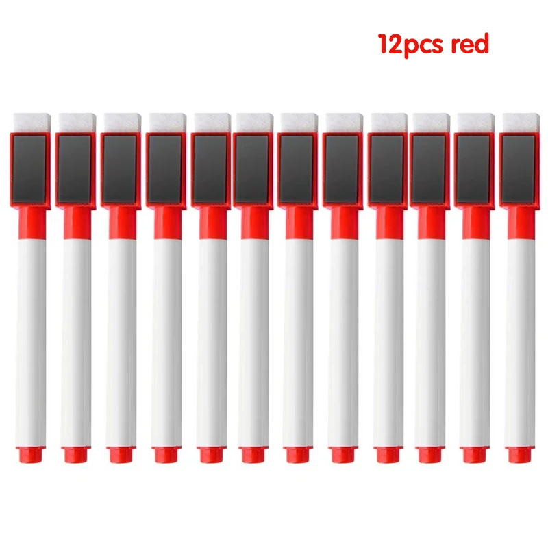 10/12 Pcs Erasable Whiteboard Pens Set - Magnetic, Easy to Wipe, Scratch-Free Markers with Color Random - Office Supplies: plum