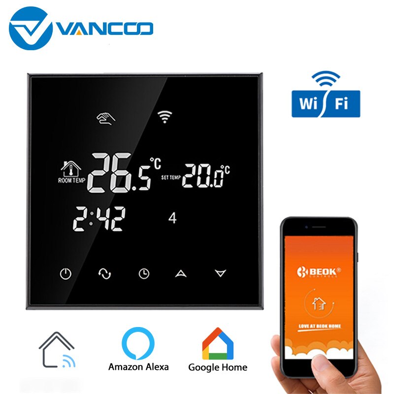 Vancoo Smart Water Heating Thermostat 220V WIFI Temperature Controller and Hub Controller Central Control Unit Floor Heating: TGT70-WIFI-WP