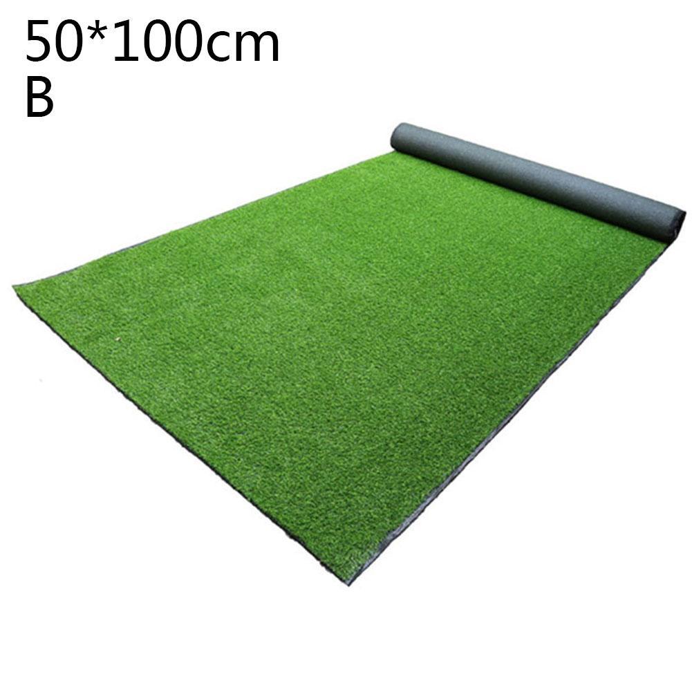 10mm kunstgræs udendørs grønt tæppe kunstgræs fugtsikkert rengørbart kontorlegeplads gulvdekoration: B