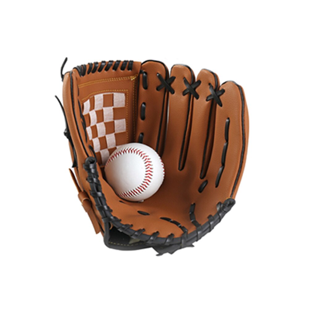 1pc Men Women Baseball Glove Outdoor Left Hand Impact Reduce Adjustable Comfortable Training Sports Softball Mitts Accessories: Brown10.5 Inch