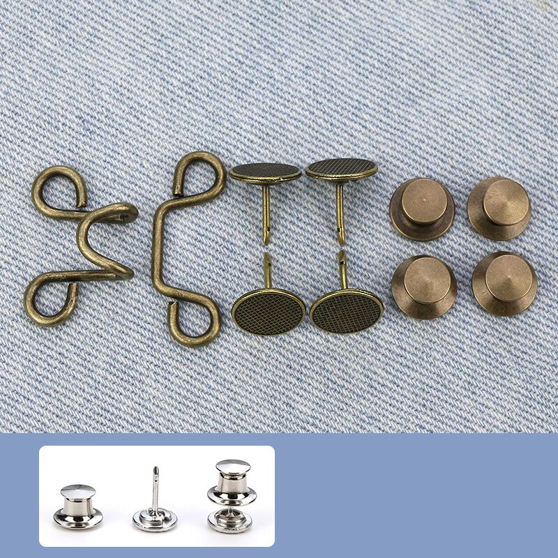 Adjustable Waist Sewing-Free Detachable Jeans Waist Stretch Big Change Small Adjustable Metal Button Waist Buttons: Small / S3