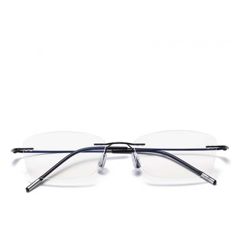 Randloze Leesbril - Retro Rechthoek Stijl - Anti Blauw Licht - Intelligente Zoom - Voor Heren & Dames