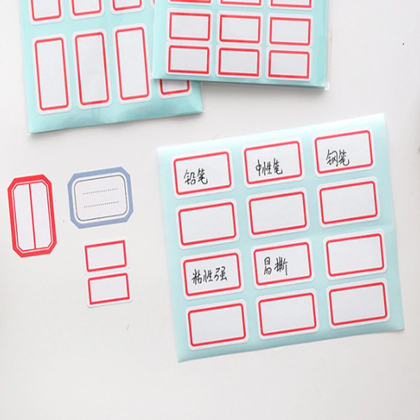 1 pak/partij zelfklevende papieren sticker blanco naam sticker etiketten memo stickers set briefpapier herinnering bladwijzer zegel label