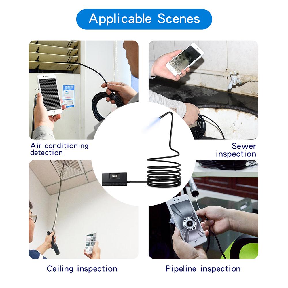 Endoscope Inskam109-5 5.5mm Car Maintenance WiFi Computers Mobile Phones WiFi Endoscope USB Endoscope Black Monitoring