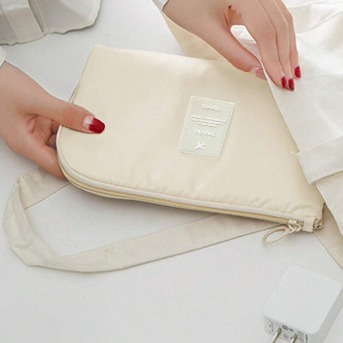 Bolsa de cables para accesorios de viaje, organizador electrónico USB Digital portátil, estuche para dispositivos, soporte para cargador móvil de carga de teléfono móvil de viaje