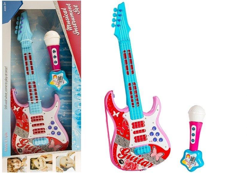 Paquete de guitarra eléctrica con micrófono para niño