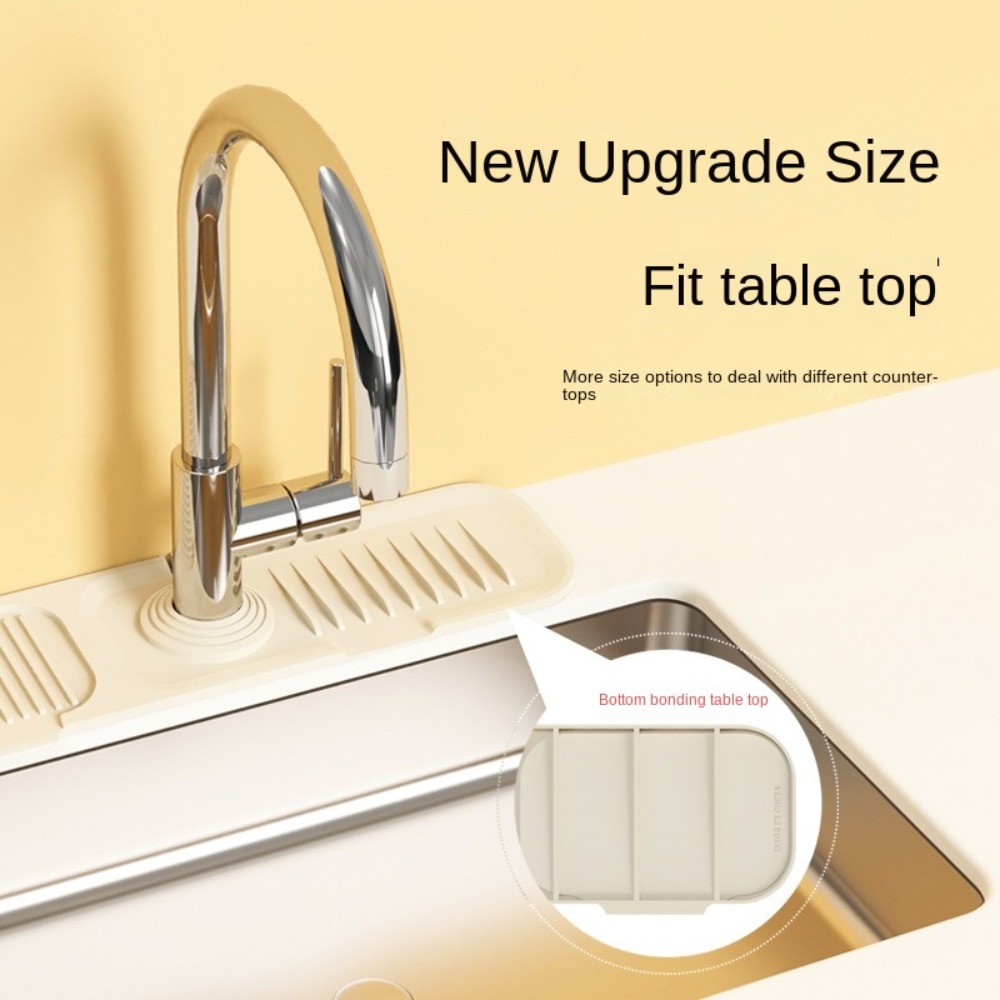 Silicone Faucet Mat Anti-slip Thicken Sink Splash Guard Faucet Accessories 37cm/45cm Countertop Protection Mats Farmhouse Decor