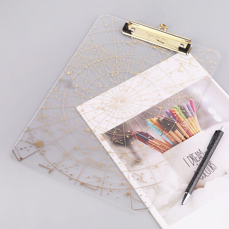 A4 gwiaździsty niebo przezroczysty schowek notatki teczki na dokumenty posiadacze dokumentów szkolne materiały biurowe