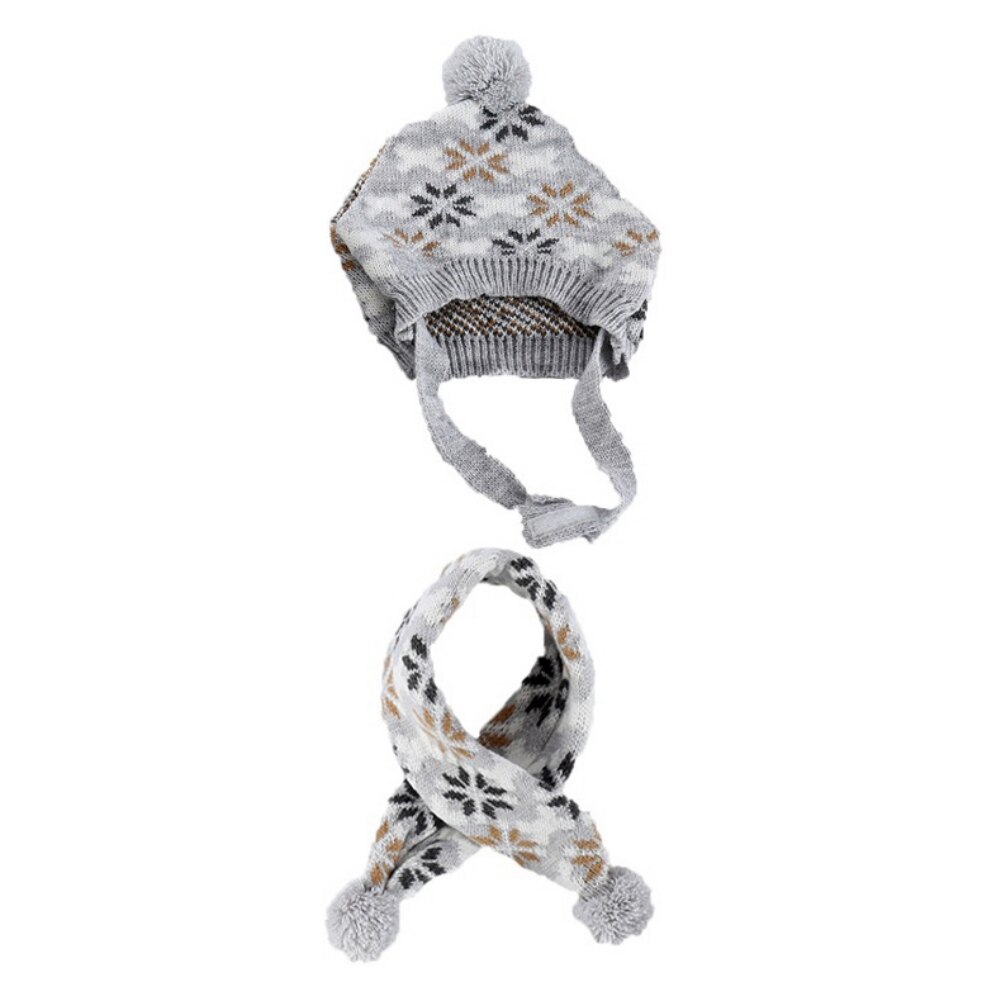 Gorro de punto a rayas cálido para perros, bufanda, Collar, disfraz de cachorro de peluche, ropa de Navidad, disfraz de perro de Santa, Cosplay: b / M