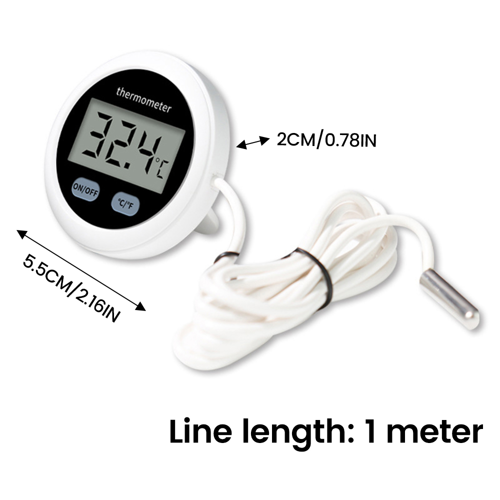 Termómetro Digital LCD, Mini termómetro redondo de temperatura, Sensor, Monitor para acuario, pecera, 50 ~ + 110 ℃