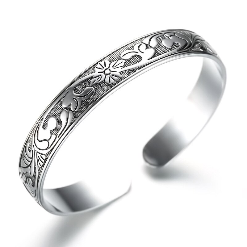 vintage 925 sterling zilver Mannen en vrouwen manchet armband bangles viking indian sieraden Eenvoudige pulseira: 5