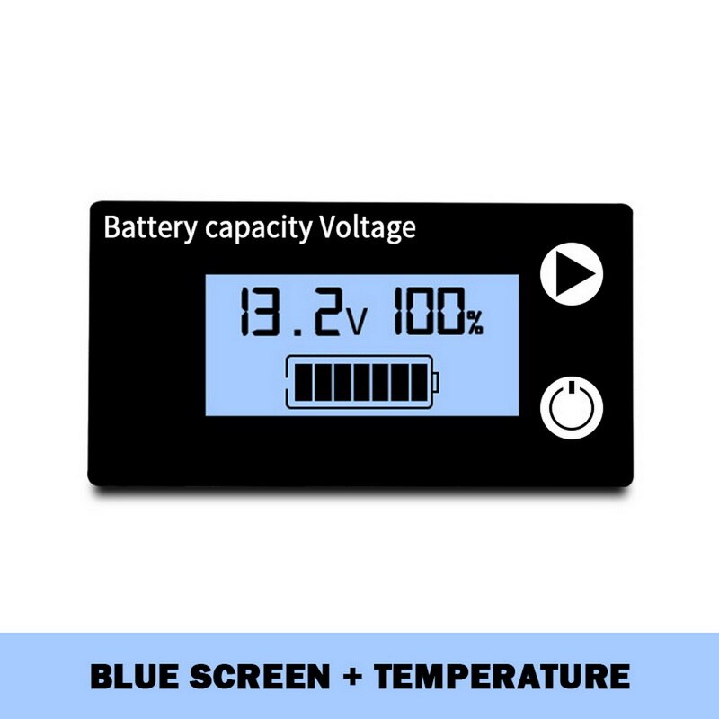 Lcd batterikapacitet monitor indikator spændingsmåler blysyre lithium lifepo 4 bil motorcykel voltmeter spændingsmåler  dc 8v-100v: D