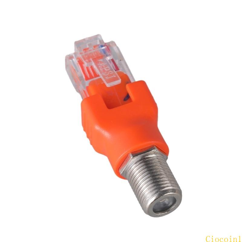 1pc rf till  rj45 omvandlare adapter f-typ kontakter rf hona till  rj45 hane koaxial koaxial pipa kopplingsadapter