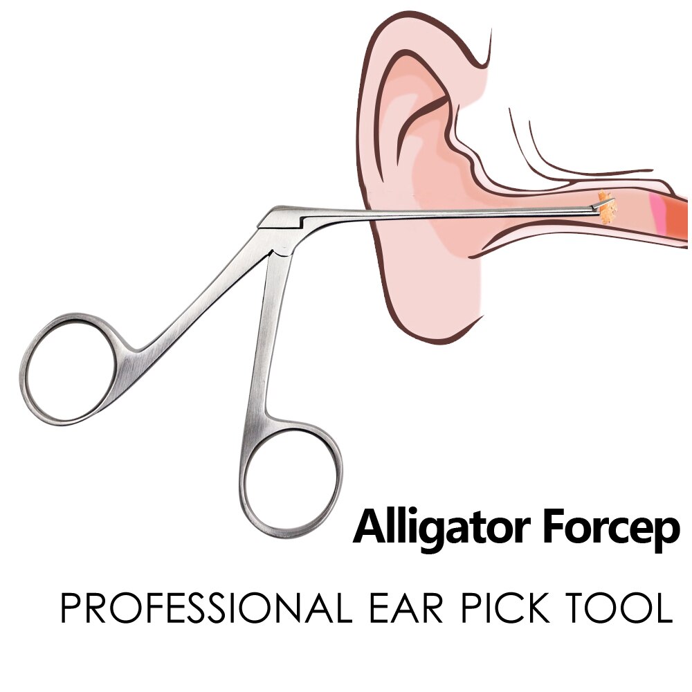 Oor Pick Endoscoop Oorsmeer Remover Hartman Micro Alligator Krokodil Tang Earpick Neus Operationele Schoner Clip Tweezer