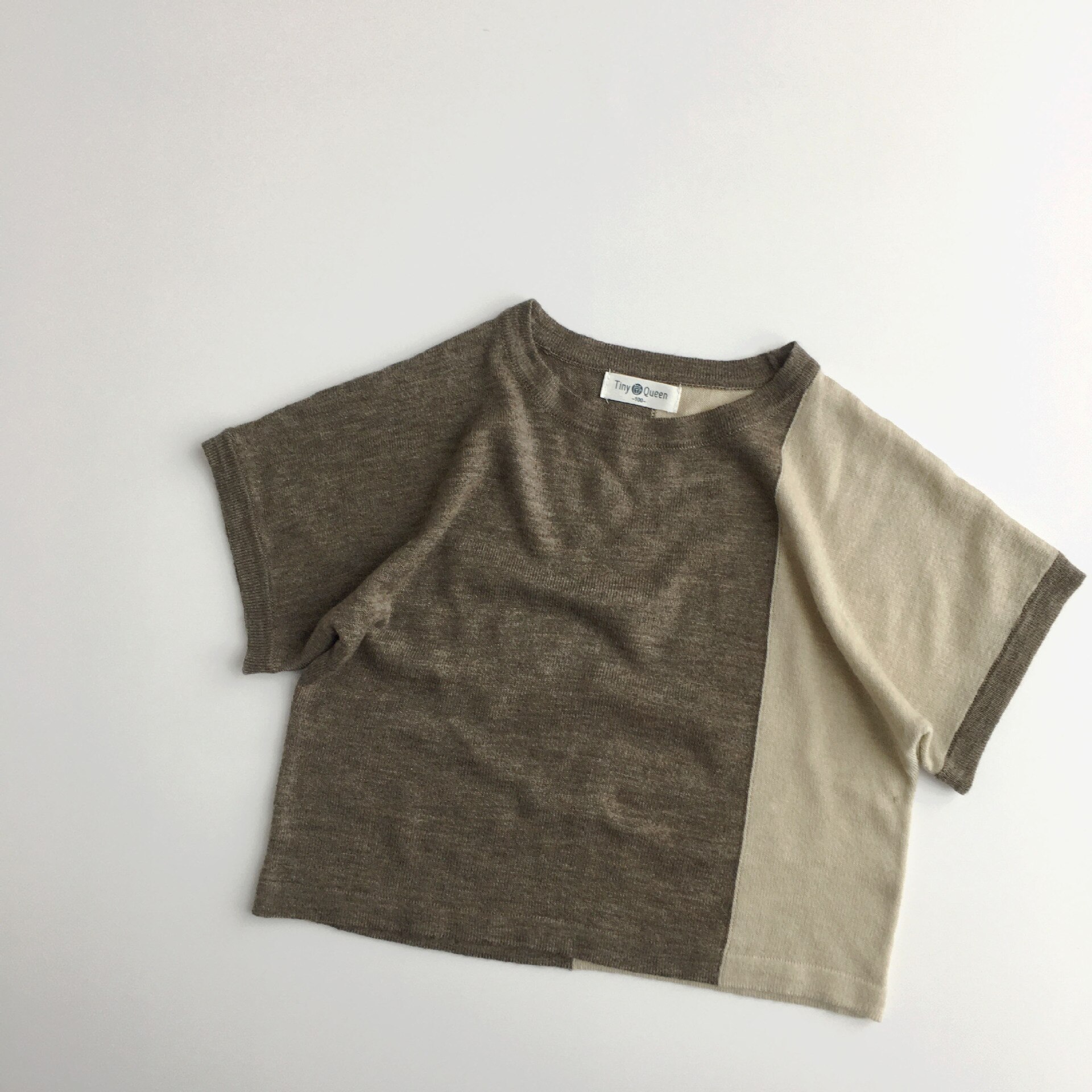 d'été De Style Coréen Bébé Garçons Tricoté Mince T-shirts enfants en Bas Âge Enfants Décontracté Hauts Manches Courtes Hauts Amples Hauts: color B / 6T