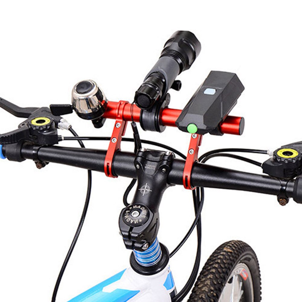 MTB Bike Bicycle Handlebar Flashlight Phone Mount Holder Carbon Tube Extended Bar Bracket Bicycle Accessories