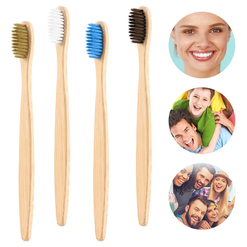 Cepillo de dientes de bambú Natural pelo suave mango de bambú suave cerdas cepillo de dientes adulto adecuado para Gingival frágil