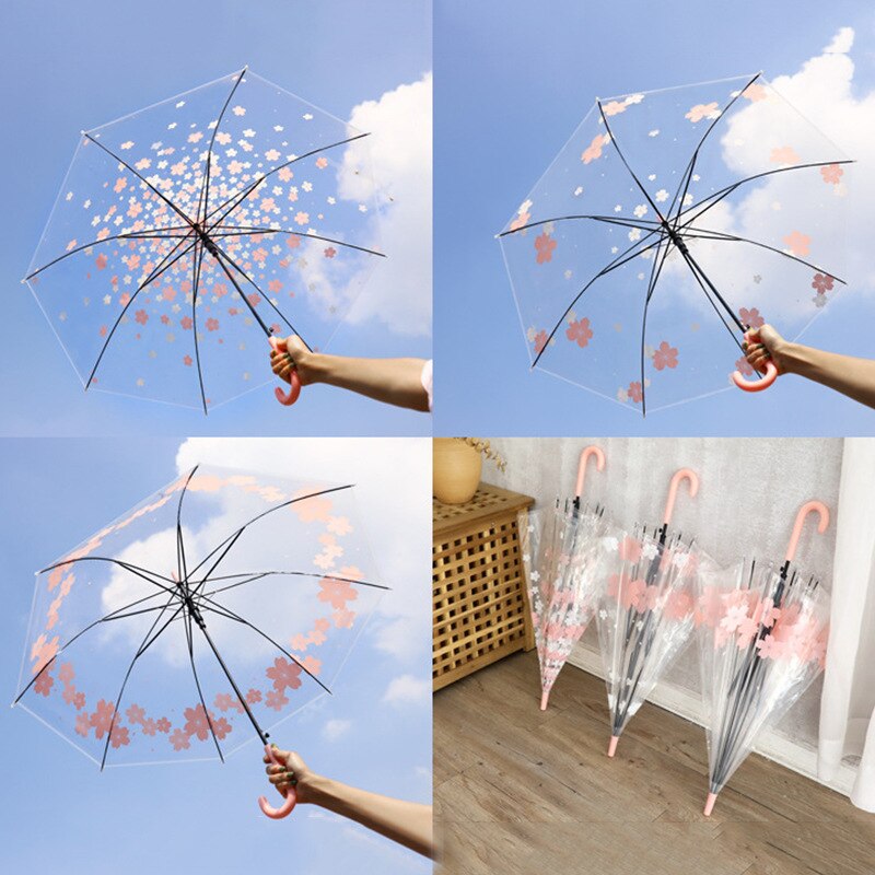 Cute Plastic Clear Dome Photography Umbrella For Kids Auto Open Waterproof Kid Girls Premium Umbrella Transparent With Printing