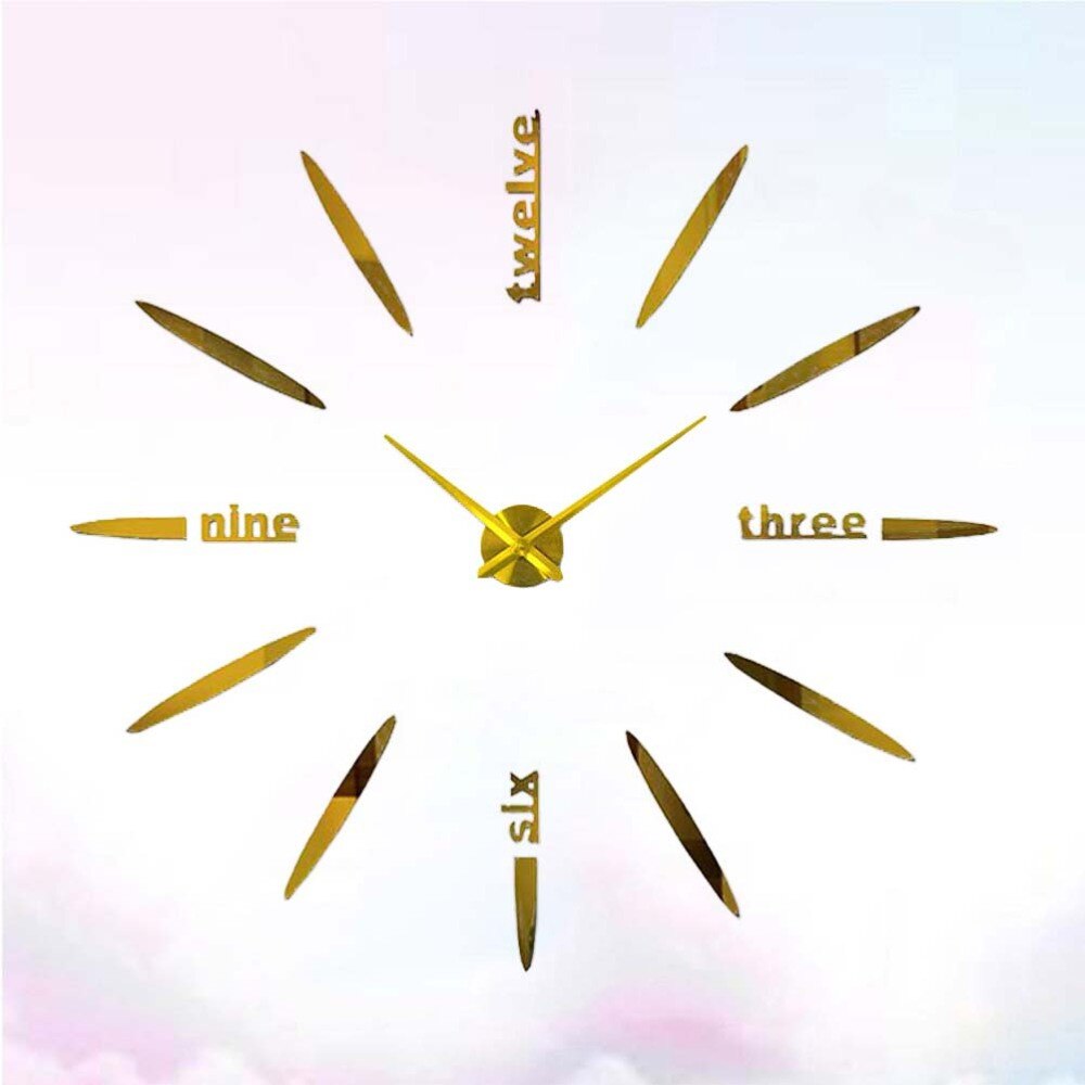 3D Three-dimensional Wall Clock Acrylic Mirror Surface Wall Clock Brief Wall Clock DIY Wall Clock Home Accessor
