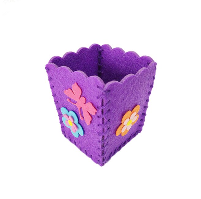 Baby Kids Educational DIY Craft Tangram Block Kit Cute Handmade Pen Container DIY Pencil Holder Kids Craft Toy Kits: B