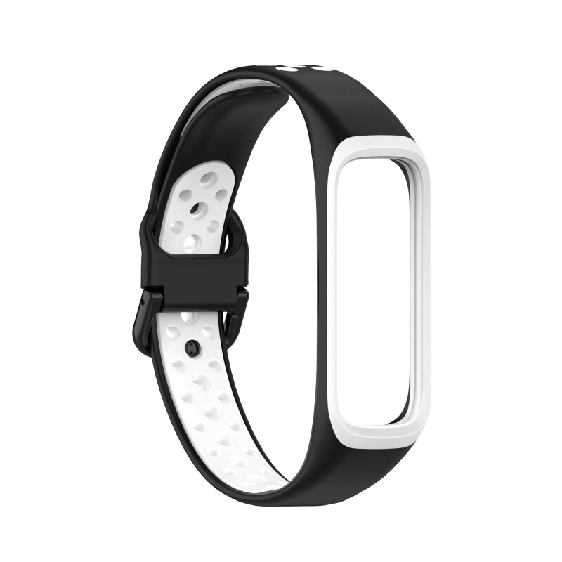 armband Für Samsung Galaxy Fit2 Sport Strap Uhr Silikon Handgelenk Gurt Für Galaxy Fit2 SM-R220 Armband Ersatz Strap: black white