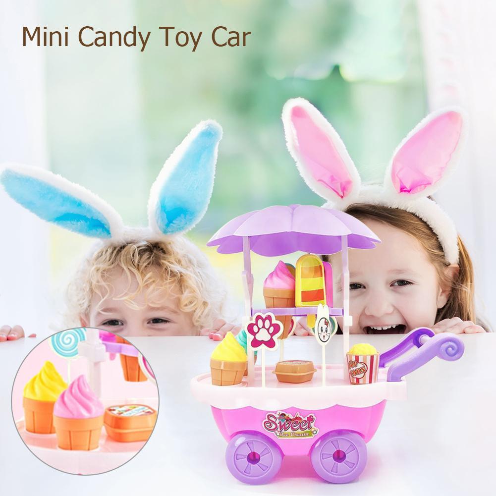 28Pcs Simulatie Mini Candy Winkelwagen Ijs Trolley Speelgoed Speelhuis Meisje