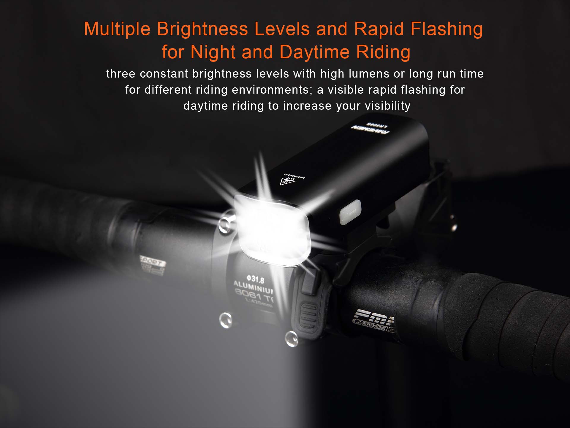 RAVEMEN Bike Front Light Bicycle LED Headlight Lamp USB Rechargeable 2200mAh LR500 Quick release Handlebar Mount Cycling Compact